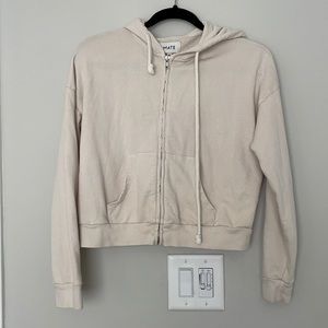 Mate the label Terry zip hoodie in bone size XS